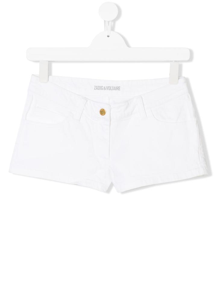 Zadig & Voltaire Kids Classic Denim Shorts - White
