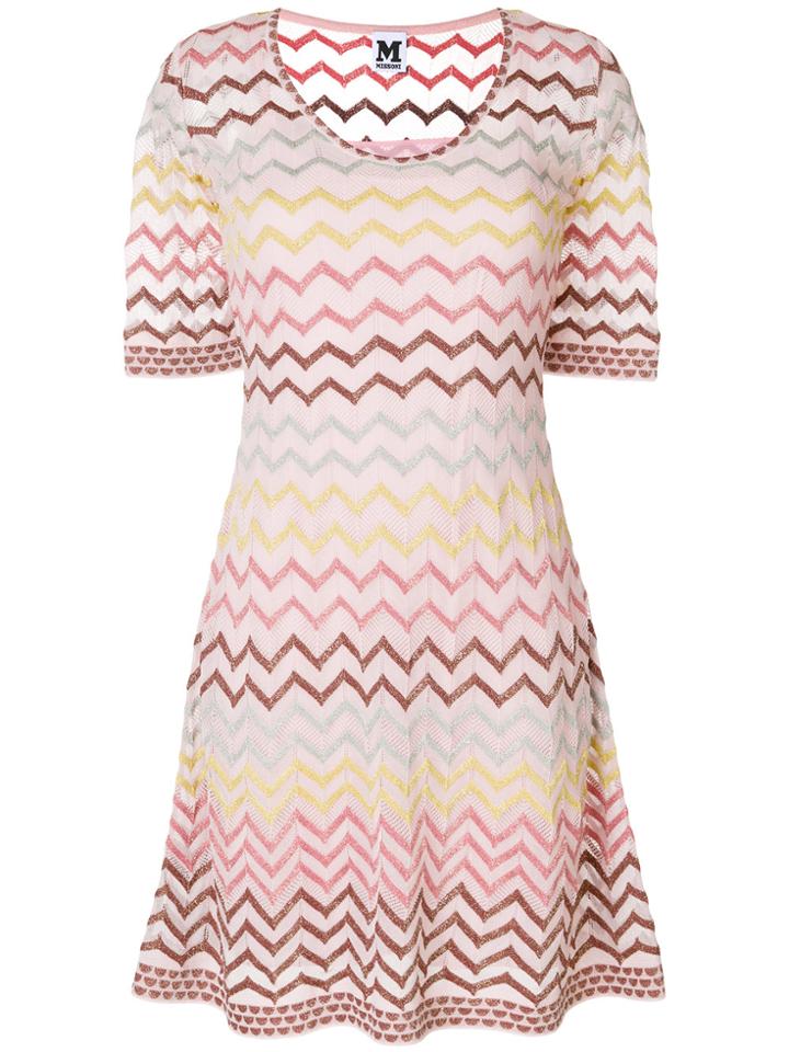 M Missoni Zigzag Pattern Dress - Pink & Purple