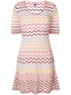 M Missoni Zigzag Pattern Dress - Pink & Purple