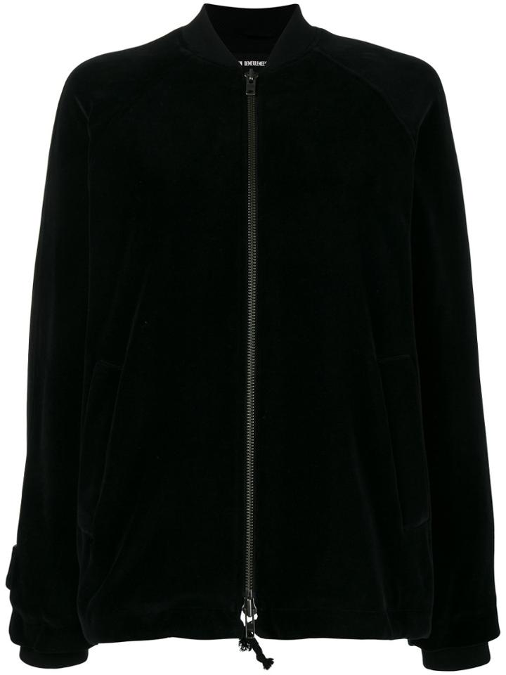 Ann Demeulemeester Velvet Drawstring Waist Bomber Jacket - Black