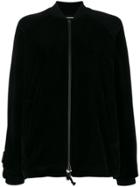 Ann Demeulemeester Velvet Drawstring Waist Bomber Jacket - Black