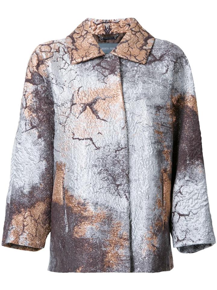 Alberta Ferretti Stained Metallic Effect Coat