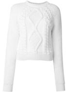 Mm6 Maison Margiela Aran Knit Jumper, Women's, Size: Large, White, Polyamide