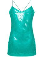 Natasha Zinko Sequined Mini Slip Dress - Blue