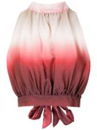 Amir Slama Gradient Silk Cropped Top - Red