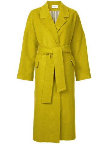 I Am Studio Flap Pockets Belted Coat - Green