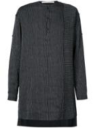 Isabel Benenato Round Neck Striped Shirt - Black