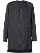 Isabel Benenato Round Neck Striped Shirt - Black