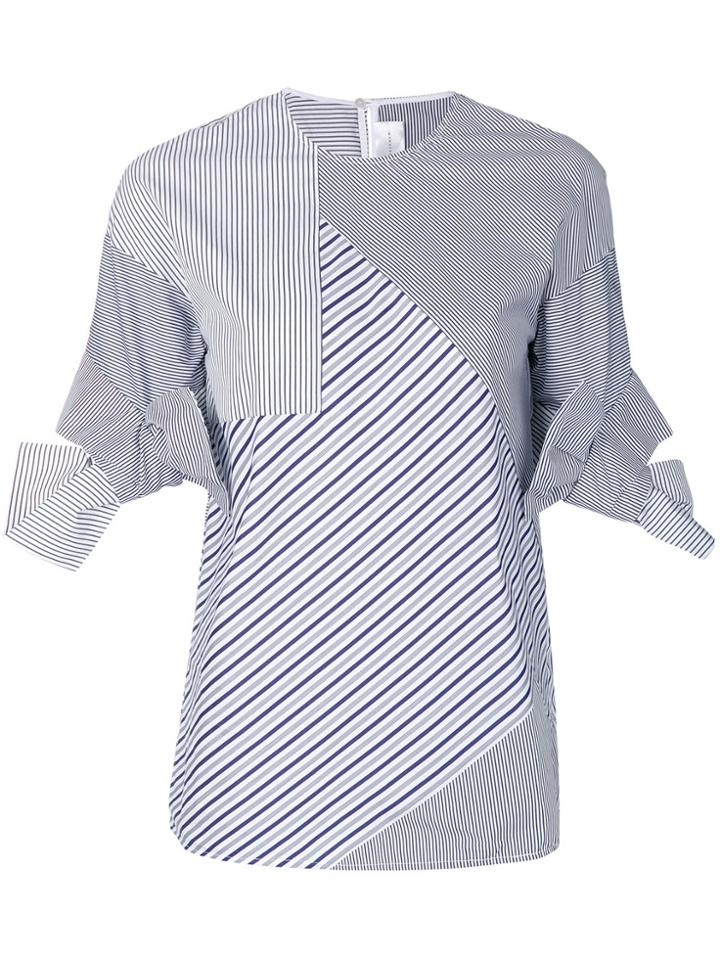 Victoria Victoria Beckham Asymmetric Striped Shirt - White