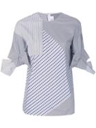 Victoria Victoria Beckham Asymmetric Striped Shirt - White