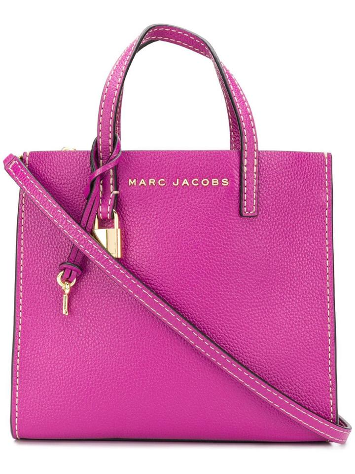 Marc Jacobs Mini Logo Plaque Tote Bag - Purple