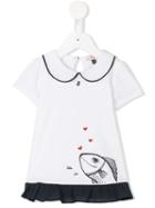 Armani Junior - Peter Pan Collar Dress - Kids - Cotton/spandex/elastane - 12 Mth, White