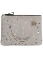 Mehry Mu - Zodiac Sign Zip Pouch - Women - Acrylic/velvet - One Size, Grey, Acrylic/velvet
