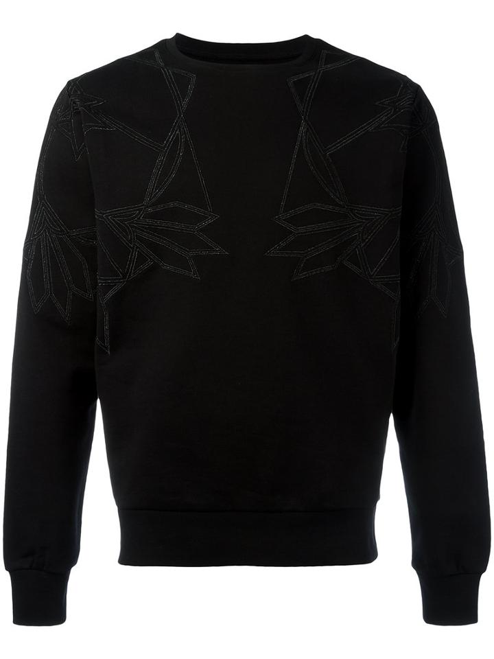 Les Hommes Geometric Chest Print Sweatshirt, Men's, Size: Large, Black, Cotton