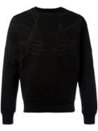 Les Hommes Geometric Chest Print Sweatshirt, Men's, Size: Large, Black, Cotton