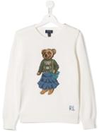 Ralph Lauren Kids Teen Intarsia Bear Jumper - White