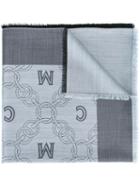 Mcm - Logo Print Scarf - Women - Silk/wool - One Size, Women's, Grey, Silk/wool