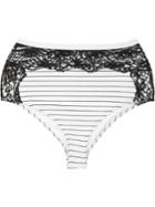 Fleur Du Mal Lace Detail High Waist Bikini Bottoms - White