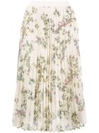 Semicouture Floral Print Pleated Skirt - Nude & Neutrals