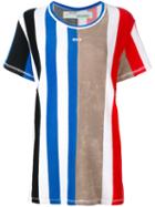 Off-white (beige) - Striped Logo Detail T-shirt - Women - Cotton - M, Cotton