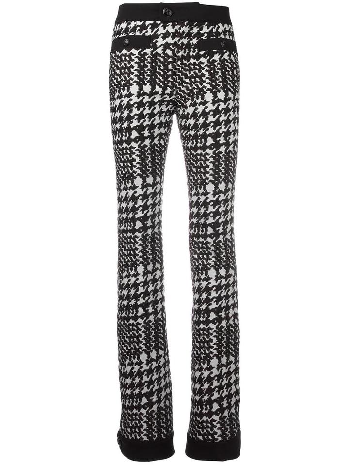 Moncler Grenoble Patterned Slim Fit Trousers, Women's, Size: 42, Black, Wool/polyester/polyamide/spandex/elastane