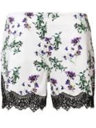 Blumarine Floral Print Lace Shorts - White