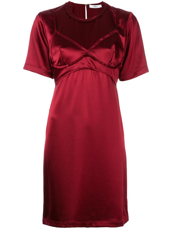 Area Bra Detail Mini-dress - Red