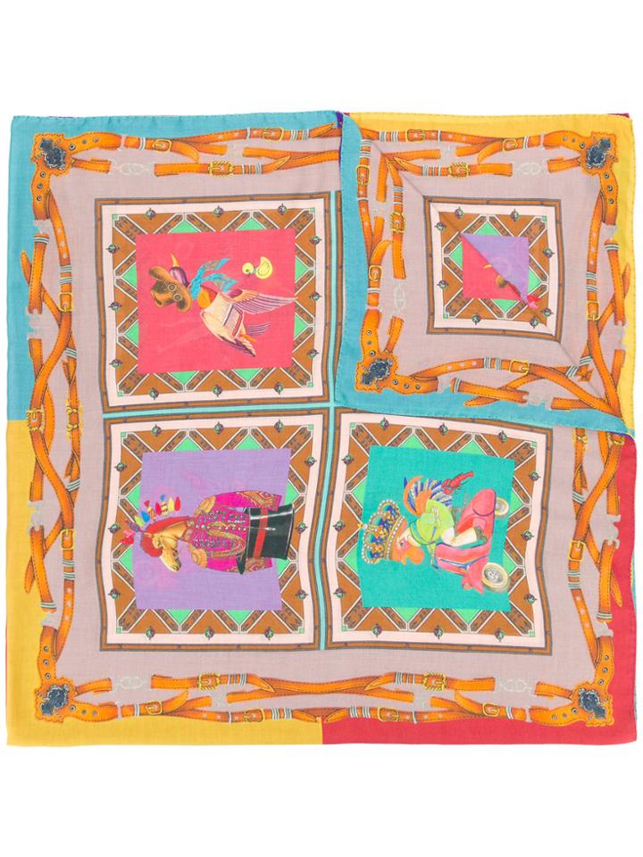 Etro Printed Animals Scarf - Yellow & Orange