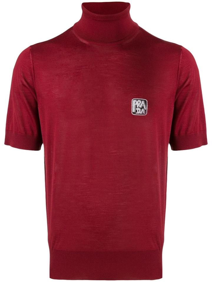 Prada Turtleneck Knit Sweater - Red