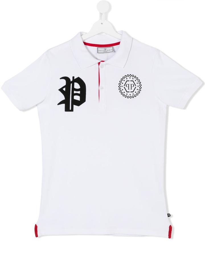 Philipp Plein Junior Short Sleeve Polo Shirt - White