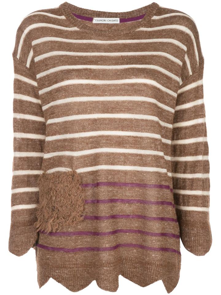 Tsumori Chisato Striped Long-sleeve Top - Brown