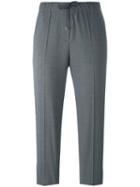 Brunello Cucinelli Cropped Trousers, Size: 44, Grey, Virgin Wool/cotton/lurex/cupro