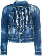 Dsquared2 Frill-embroidered Denim Jacket - Blue