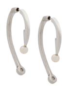 Alan Crocetti Curved Pearl Earrings - Silver