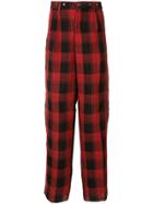 Bergfabel Check Print Trousers - Red