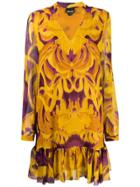 Just Cavalli Ruffled Hem Two Tone Dress - Yellow