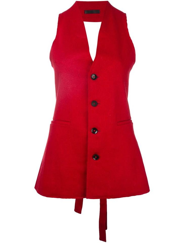 A Tentative Atelier Rear Tie Fastening Buttoned Top