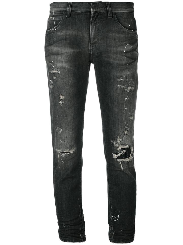 Faith Connexion - Distressed Cropped Jeans - Women - Cotton/spandex/elastane - 28, Black, Cotton/spandex/elastane
