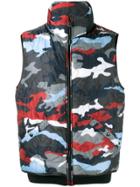 Moncler Gamme Bleu Camouflage Feather Down Gilet - Blue
