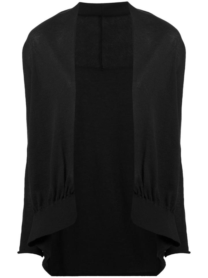 Yohji Yamamoto - Open Front Cardigan - Women - Cotton/linen/flax/polyester - 2, Black, Cotton/linen/flax/polyester