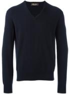 Loro Piana V Neck Jumper - Blue