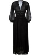 Sonia Rykiel Sheer Detail Long Dress, Women's, Size: Large, Black, Alpaca/polyamide/polyurethane