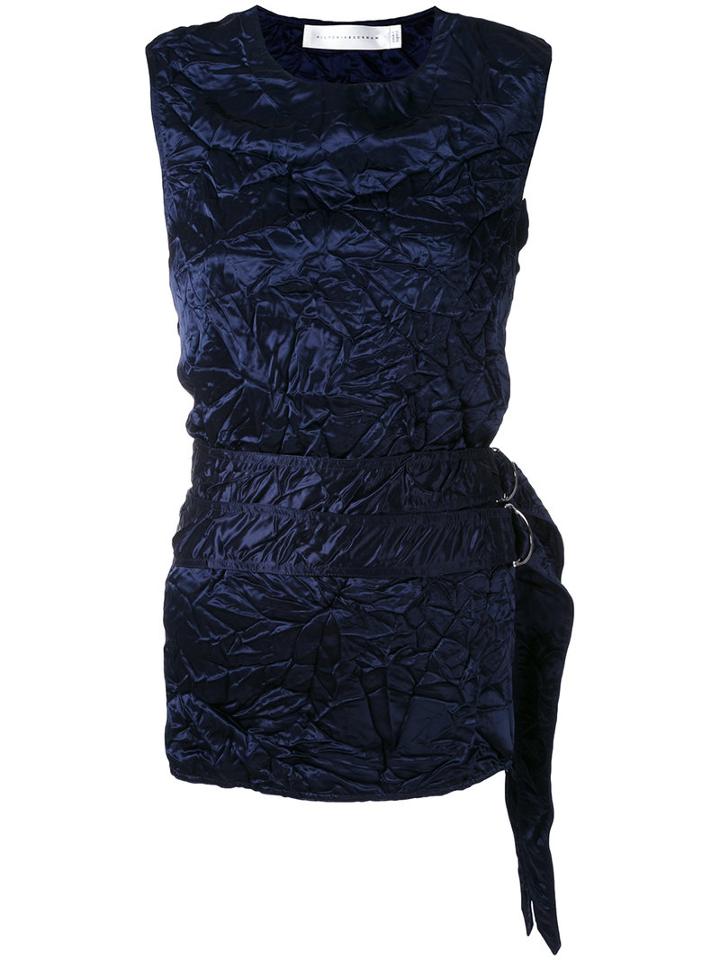 Victoria Beckham - Belted Backless Top - Women - Viscose - 12, Blue, Viscose