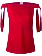 Maison Rabih Kayrouz - Off Shoulder Top - Women - Cotton/viscose/silk - 36, Red, Cotton/viscose/silk