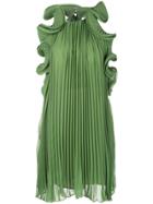 Amur Wave-ruffle Trim Dress - Green