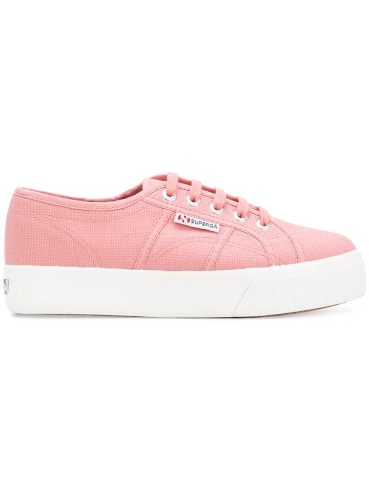 Superga Low Top Platform Sneakers - Pink & Purple