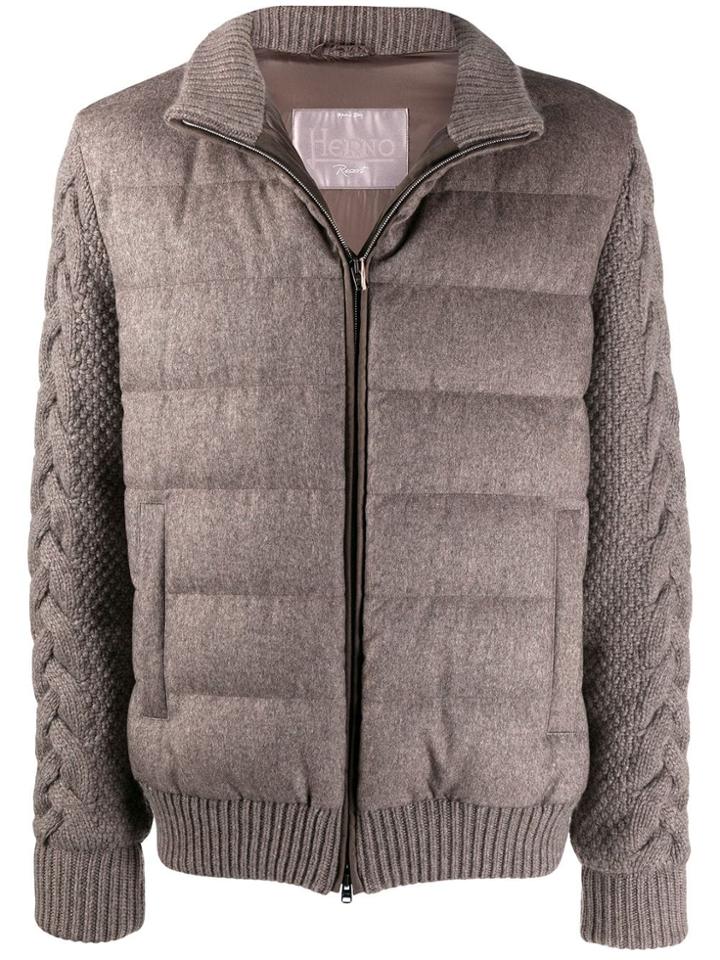 Herno Padded Knitted Jacket - Brown