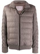 Herno Padded Knitted Jacket - Brown