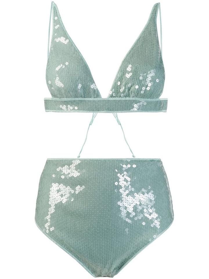 Oseree Sequin Embellished Bikini - Green