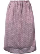Caramel - Gathered Checked Skirt - Women - Cotton/viscose - 10, Red, Cotton/viscose